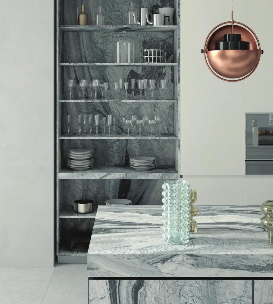 Bề mặt AMANO MARBLE trong không gian minh họa