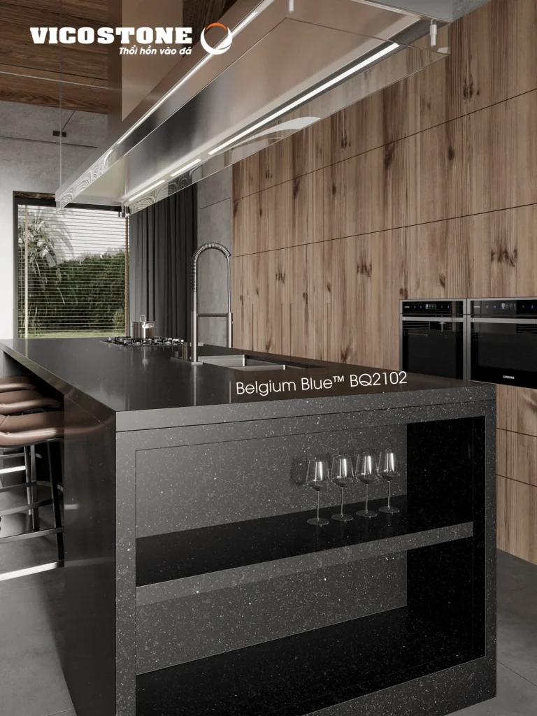 Bề mặt Belgium Blue BQ2102 trong không gian minh họa