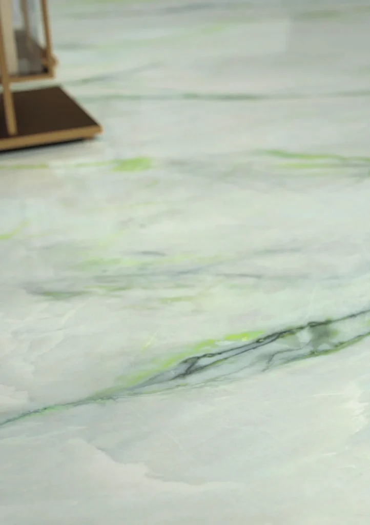 Bề mặt CALACATTA GREEN trong không gian minh họa
