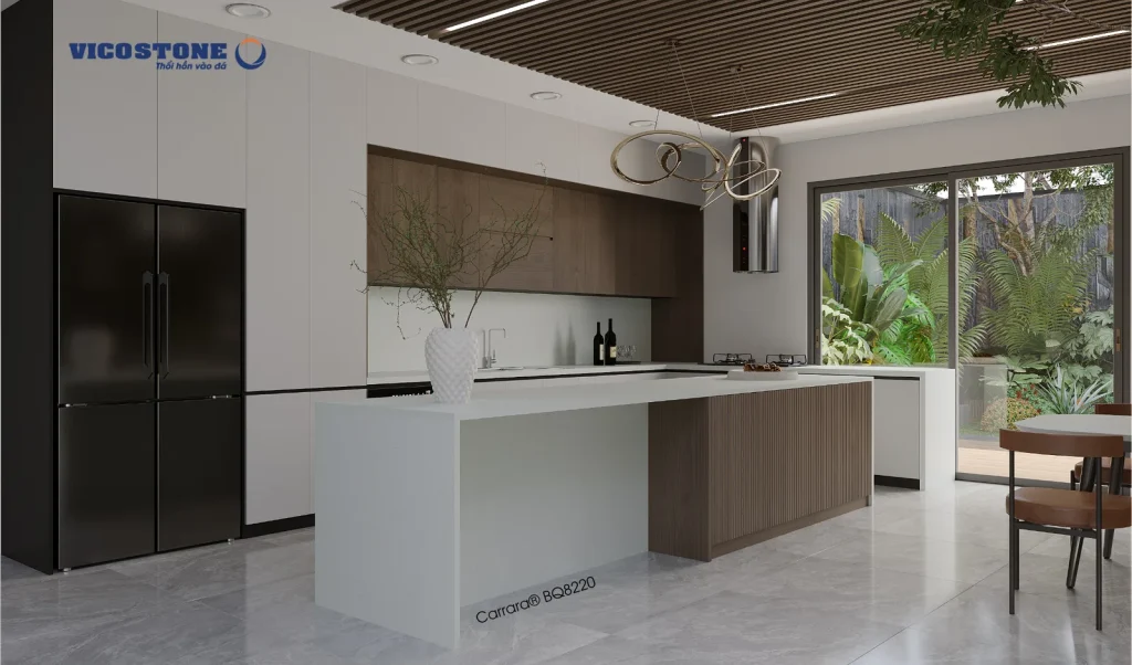 Bề mặt Carrara BQ8220 trong không gian minh họa