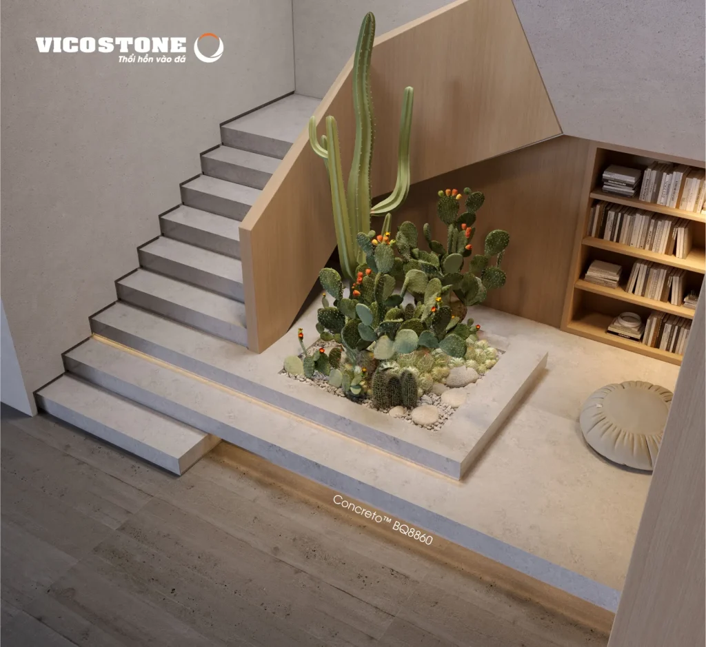 Bề mặt Concreto BQ8860 trong không gian minh họa