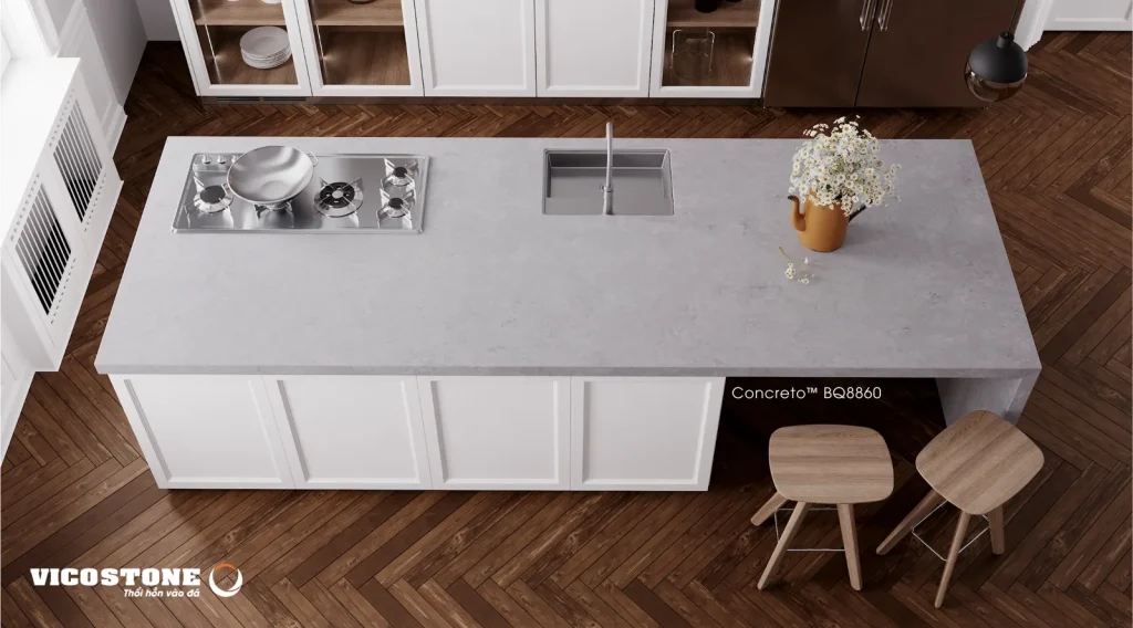 Bề mặt Concreto BQ8860 trong không gian minh họa
