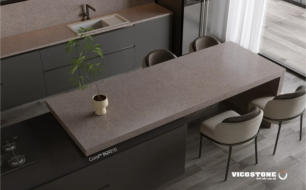 Bề mặt Coral BQ9210 trong không gian minh họa