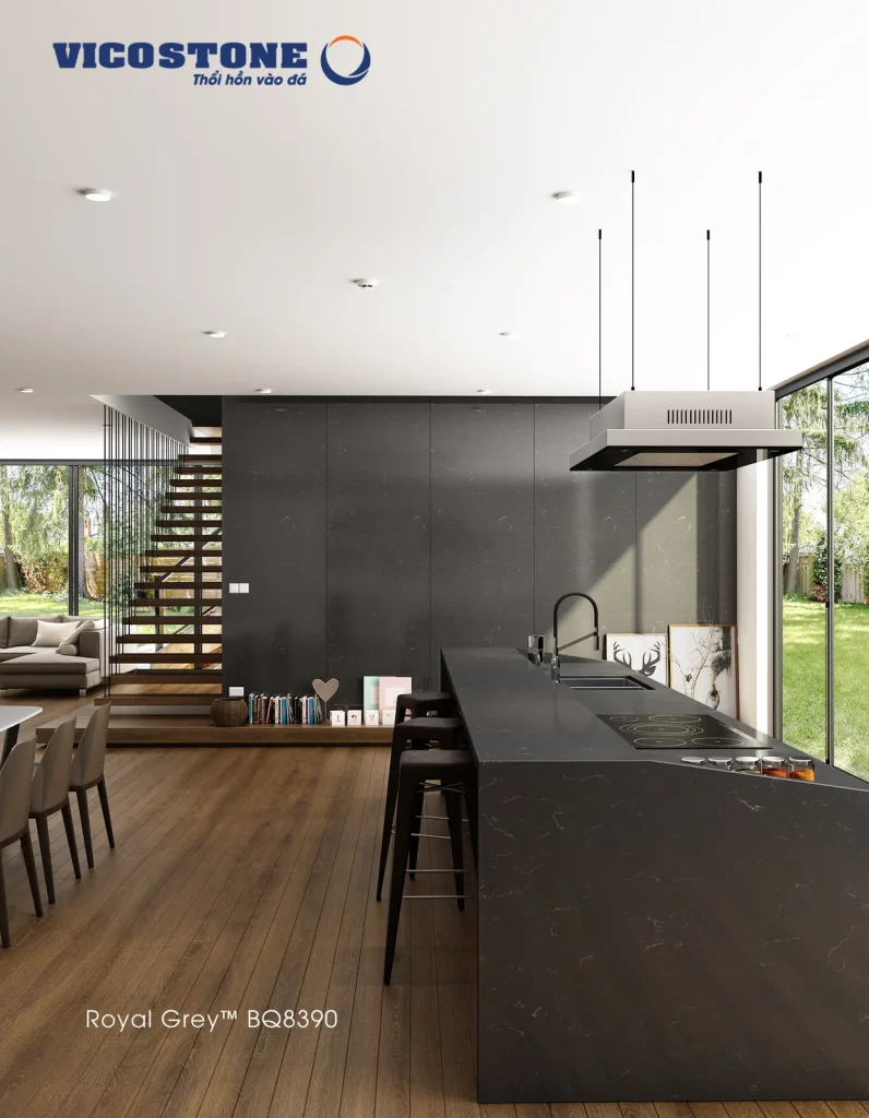 Bề mặt Royal Grey BQ8390 trong không gian minh họa