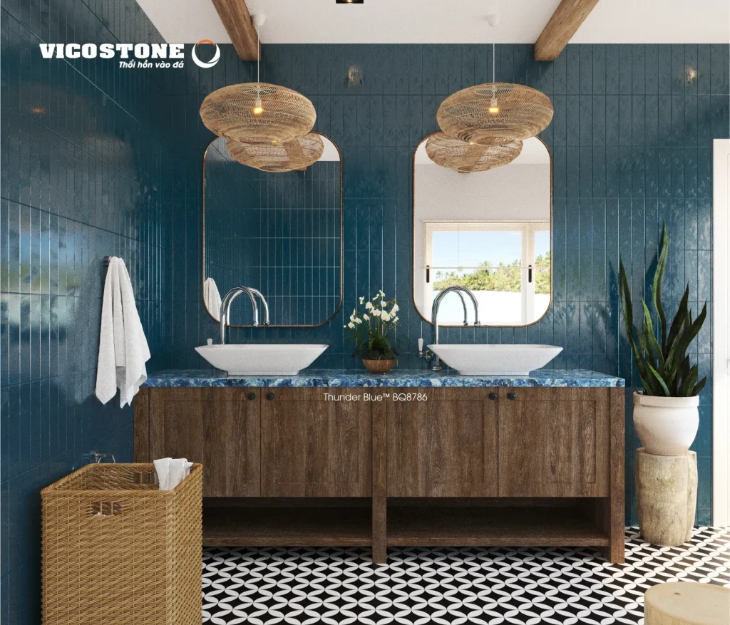 Bề mặt Thunder Blue BQ8786 trong không gian minh họa