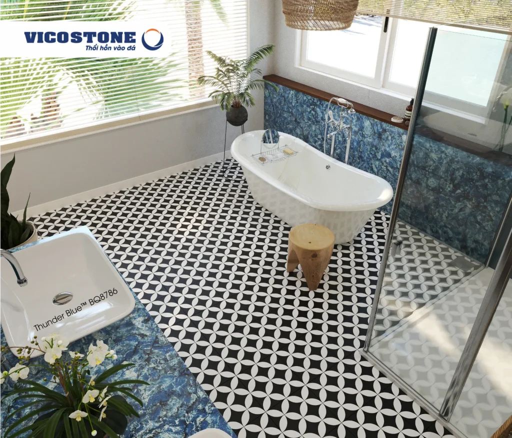 Bề mặt Thunder Blue BQ8786 trong không gian minh họa
